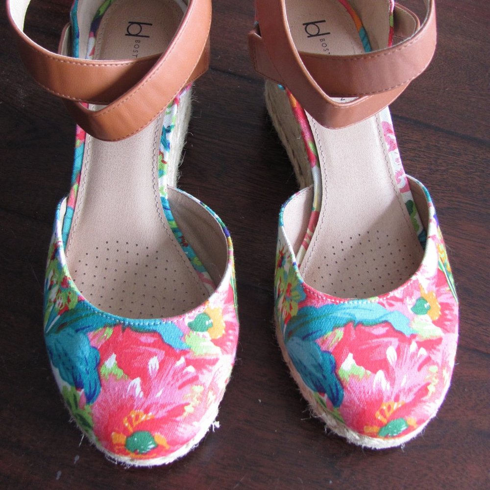 Floral Print Espadrilles Size 7-1/2